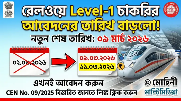 RRB Level-1 (Group D)2026: আবেদনের সময়সীমা বাড়ল!